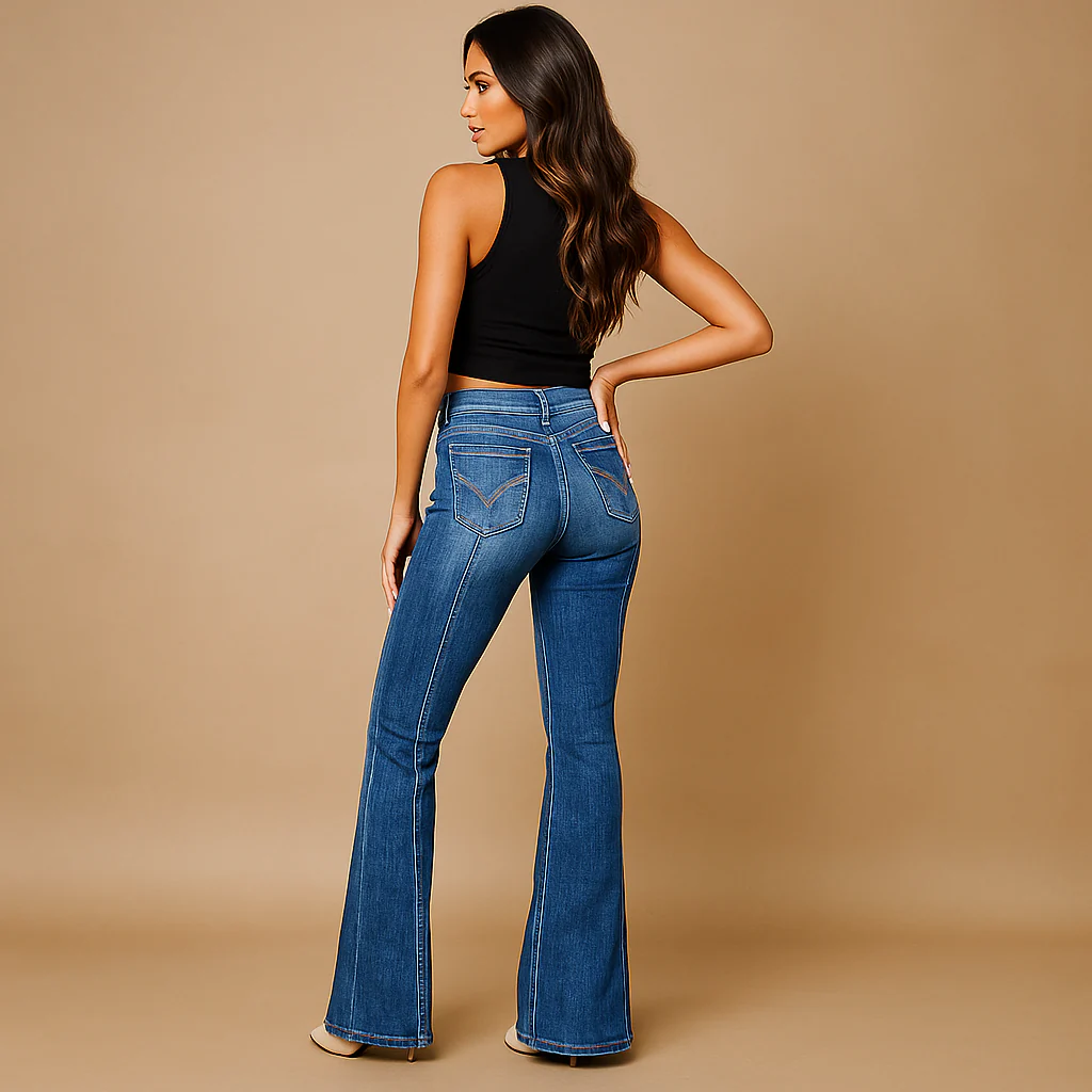 Taille Haute - Jeans à Jambes Larges - Confort & Style pour Femmes - Image 3