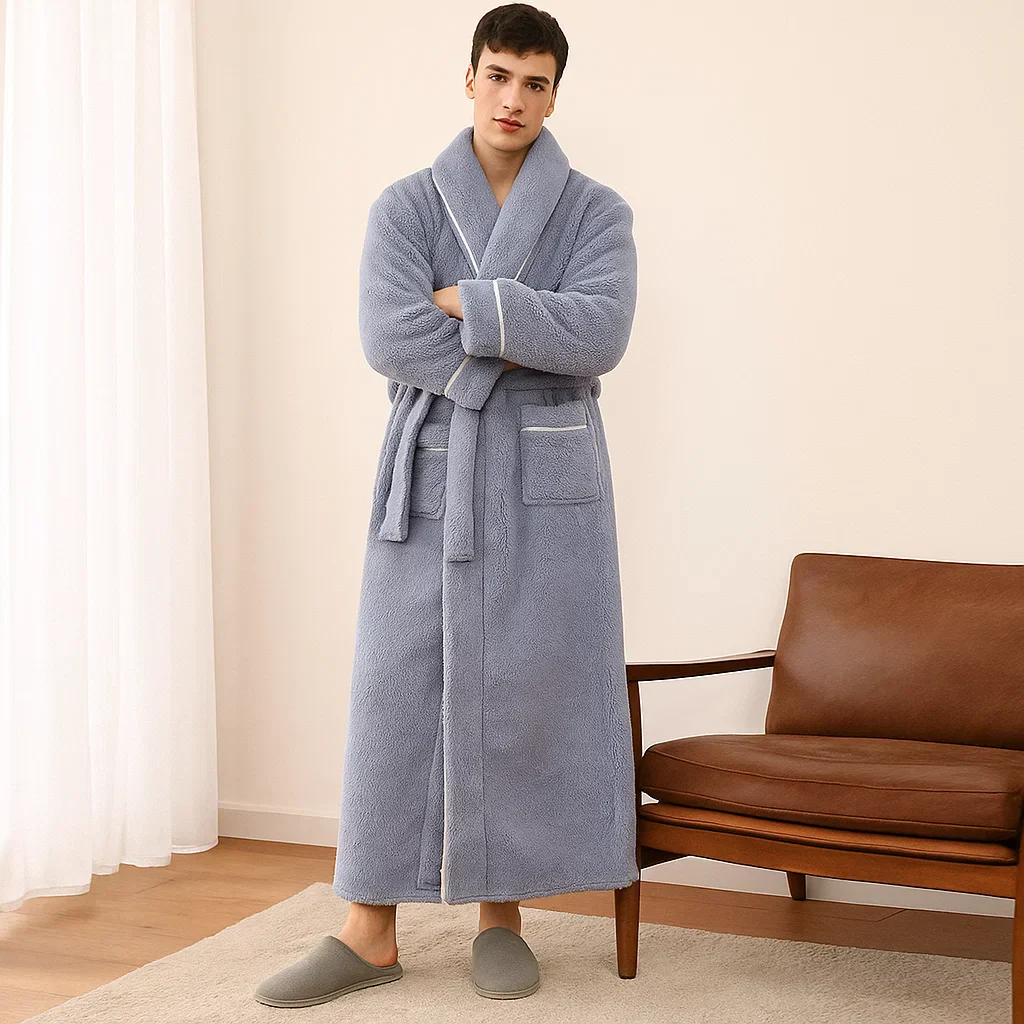VeluLuxe – Peignoir en Flanelle Élégant avec un Confort Optimal - Image 3