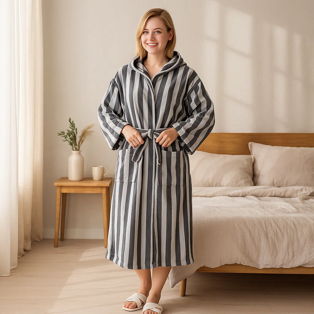 VeluLuxe – Peignoir en Soie de Style Hôtelier pour un Maximum de Détente - Image 4