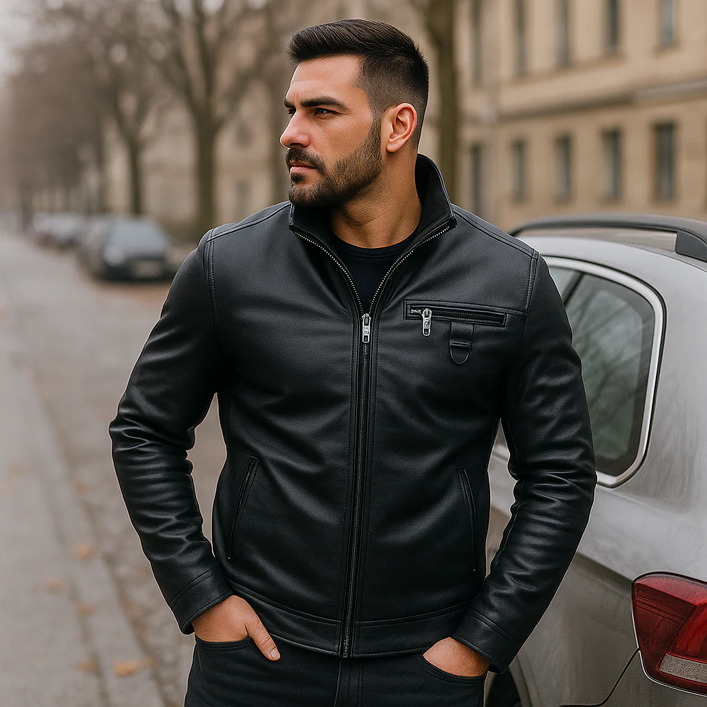 Veste Biker Homme en Cuir – Style & Résistance - Image 2