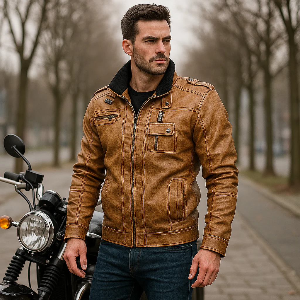 Veste Cuir Homme Style Motocyclette – Élégance & Puissance - Image 2
