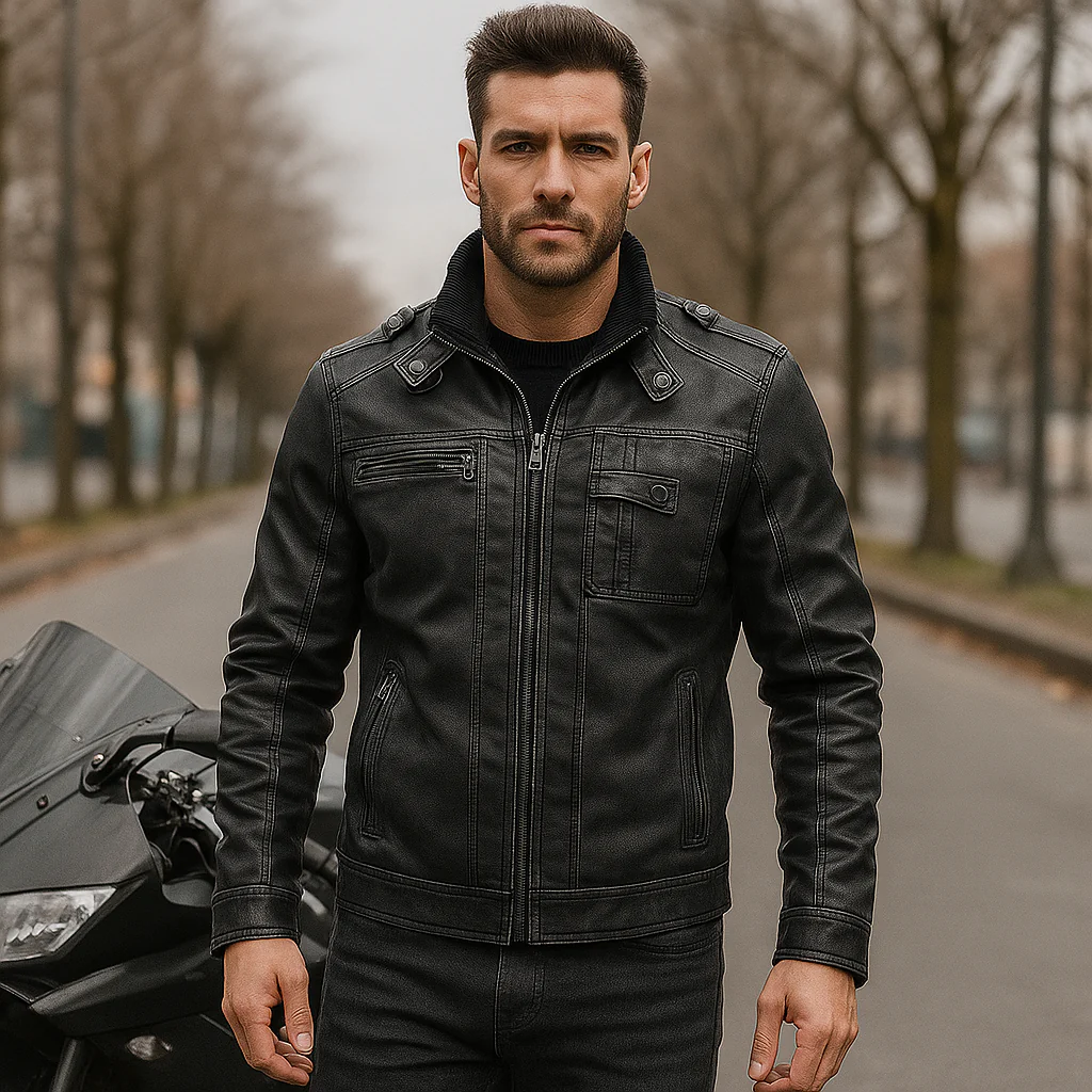 Veste Cuir Homme Style Motocyclette – Élégance & Puissance - Image 3