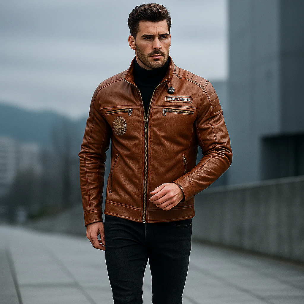 Veste d’Hiver en Cuir Homme Élégante et Confortable