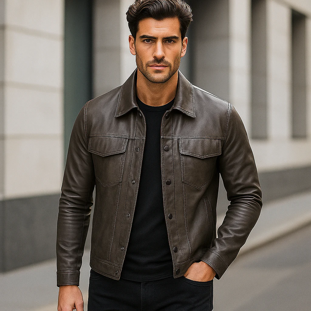 Veste de Biker Homme en Cuir Élégant - Image 3