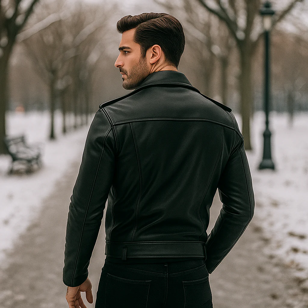 Veste de moto décontractée homme - Col confortable - Élégante et robuste - Image 4