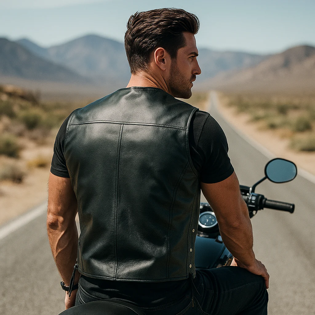 Veste de Moto en Cuir Premium - Style Fort - Confort Optimal - Image 4