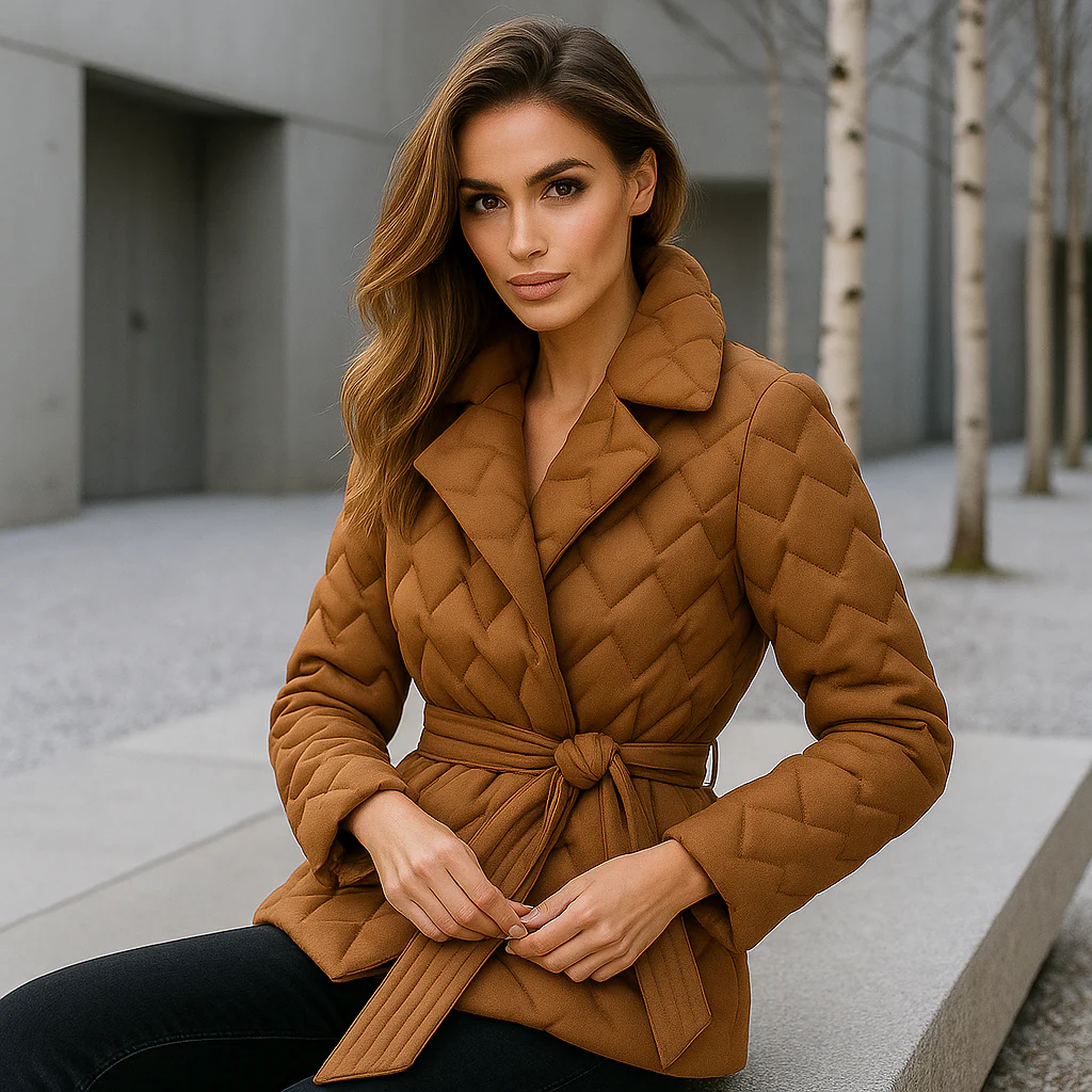 Veste d'hiver élégante pour femmes - avec ceinture - chaude et stylée - Image 2