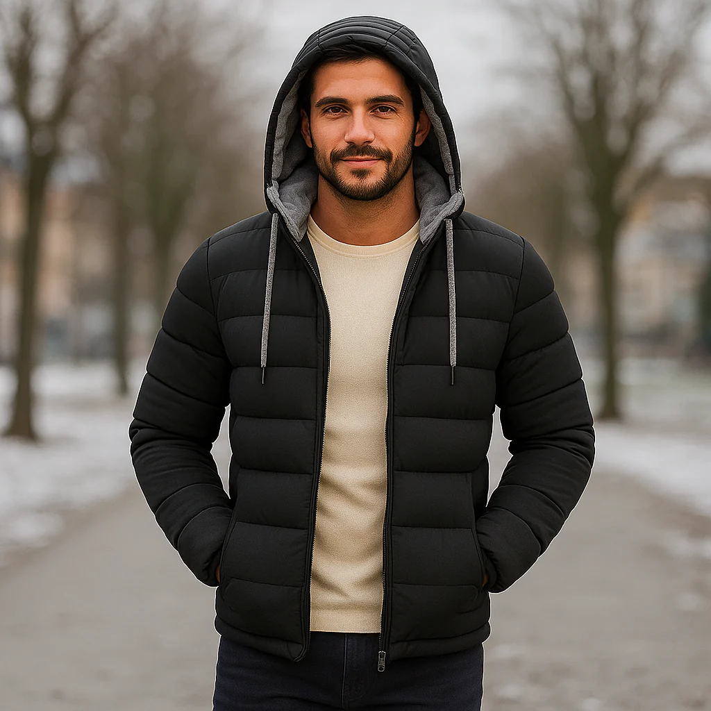 Veste d'hiver légère pour homme avec fermeture éclair - Image 3