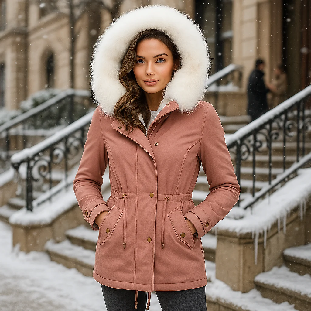 Veste d'hiver Stilla Élégante - Capuche - Détail de bouton - Chaude & Stylée - Image 4