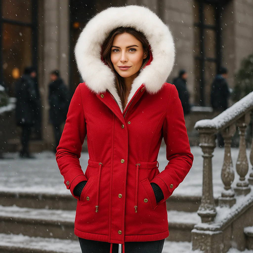 Veste d'hiver Stilla Élégante - Capuche - Détail de bouton - Chaude & Stylée - Image 6
