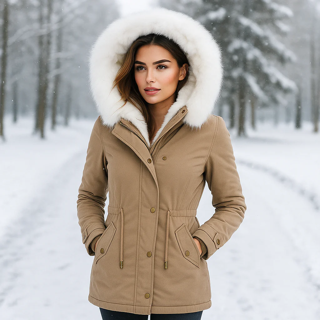 Veste d'hiver Stilla Élégante - Capuche - Détail de bouton - Chaude & Stylée - Image 2