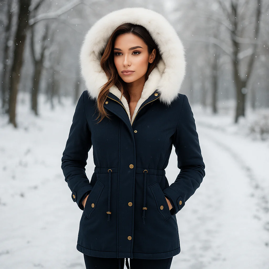 Veste d'hiver Stilla Élégante - Capuche - Détail de bouton - Chaude & Stylée - Image 3