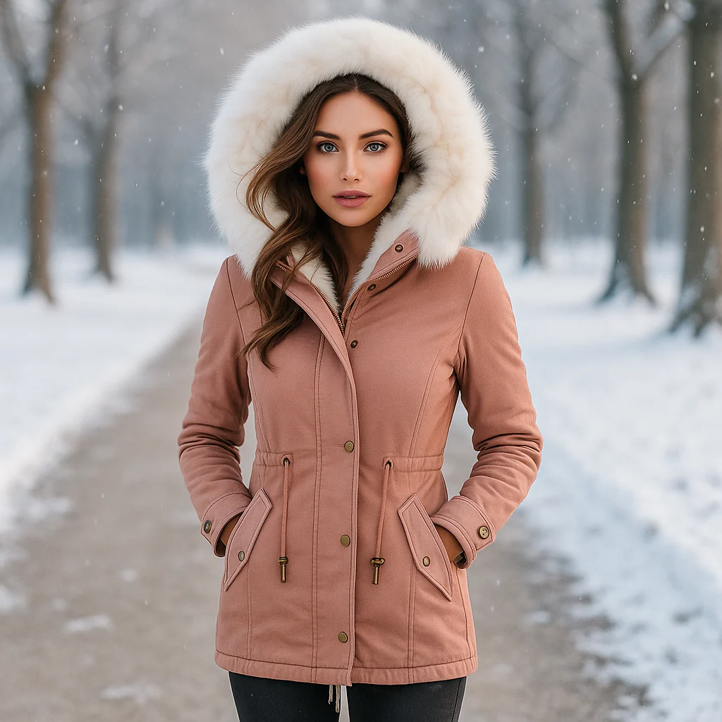 Veste d'hiver Stilla Élégante - Capuche - Détail de bouton - Chaude & Stylée - Image 4
