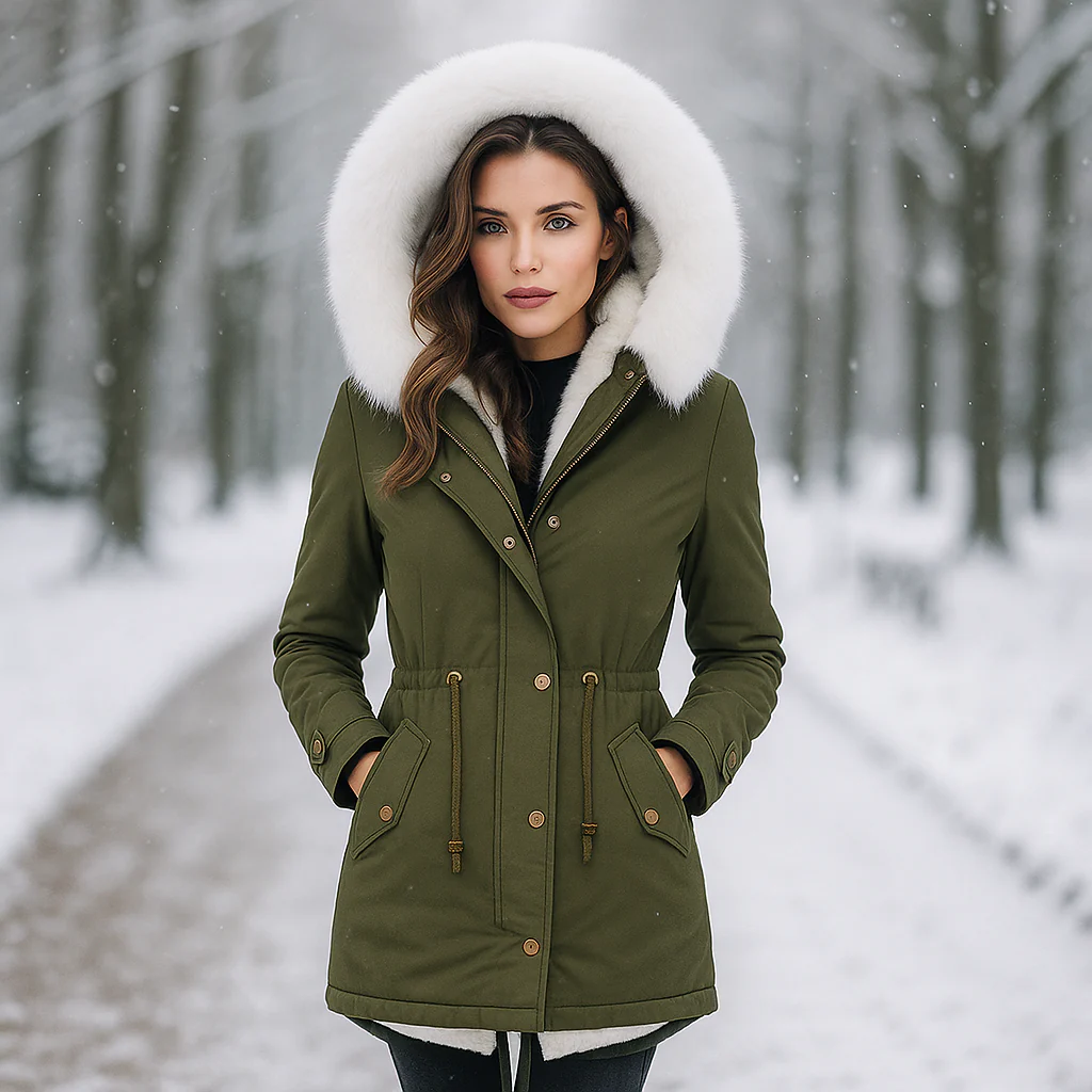 Veste d'hiver Stilla Élégante - Capuche - Détail de bouton - Chaude & Stylée - Image 5