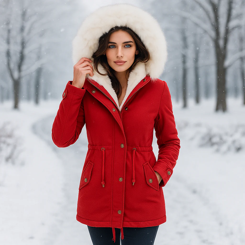 Veste d'hiver Stilla Élégante - Capuche - Détail de bouton - Chaude & Stylée - Image 6