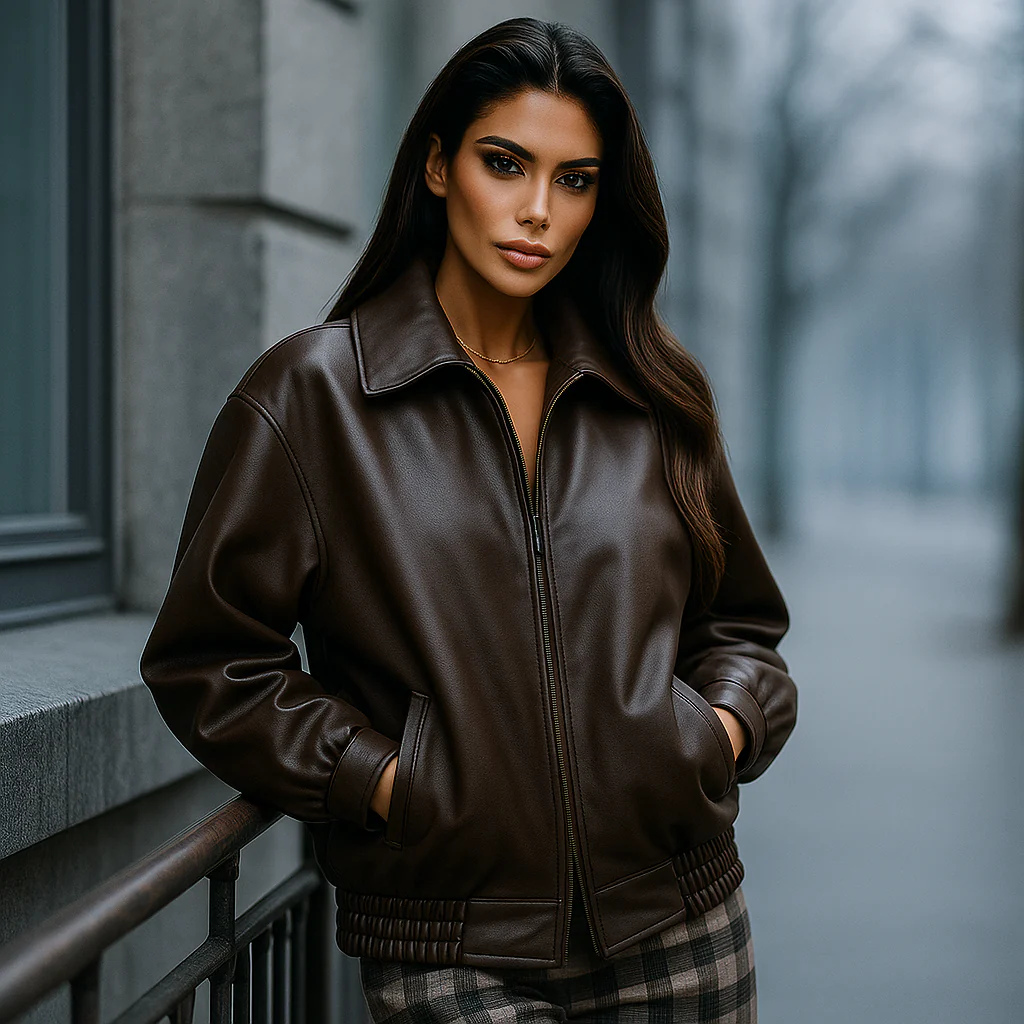 Veste Oversize Zippée Moderne Tendance - Image 3