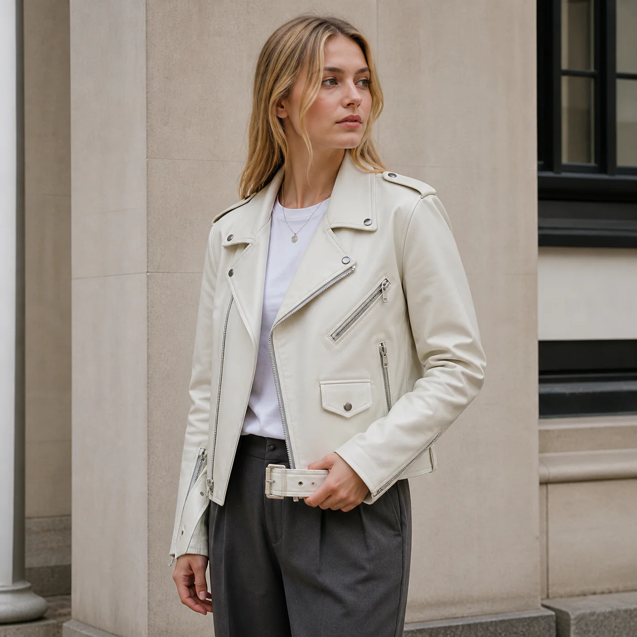 Veste en Cuir Femme Vintage – Élégance et Caractère Assuré - Image 3
