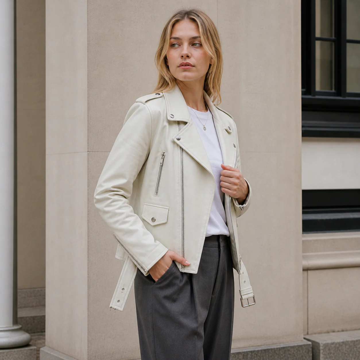 Veste en Cuir Femme Vintage – Élégance et Caractère Assuré - Image 4