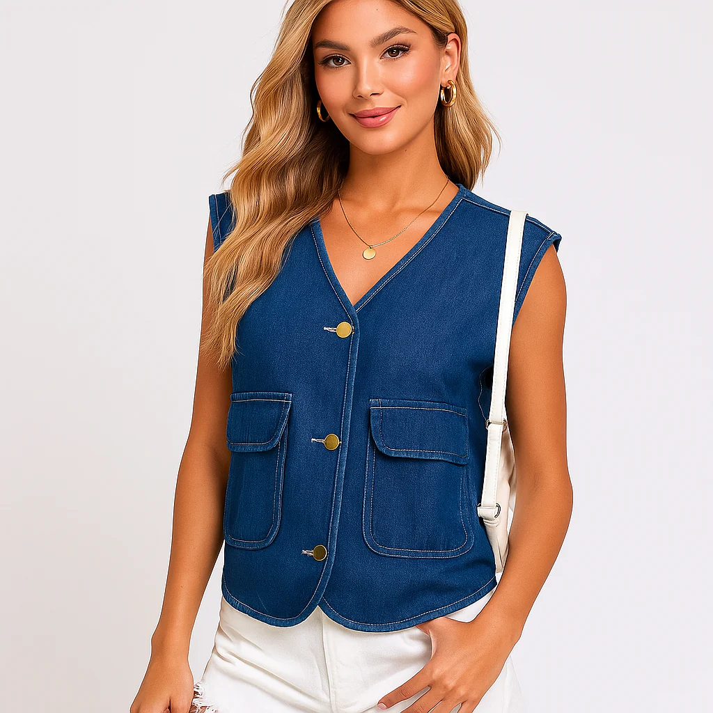 Veste en Jean à Col V - Élégante - Confortable - Polyvalente