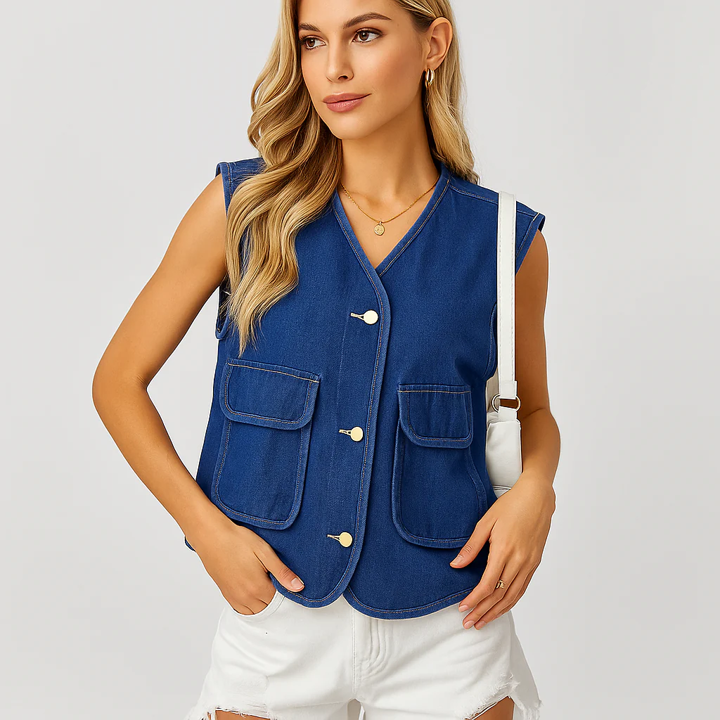 Veste en Jean à Col V - Élégante - Confortable - Polyvalente - Image 2