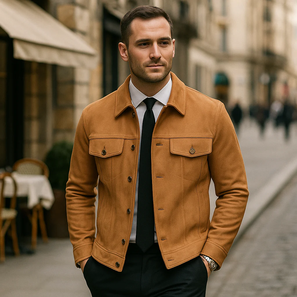 Veste homme col rabattu - Confort élégant - Style intemporel - Image 2