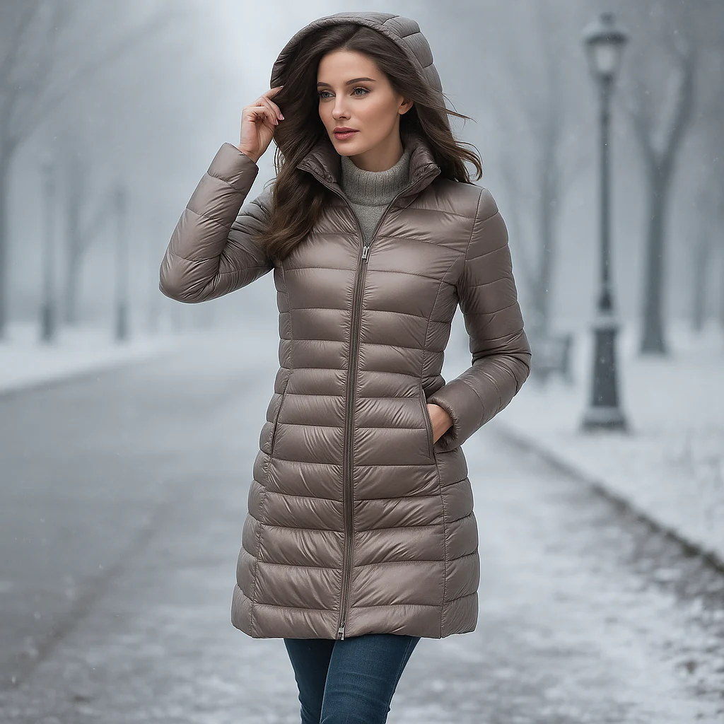 Veste Matelassée Longue Sandra – Chaleur & Élégance - Image 4