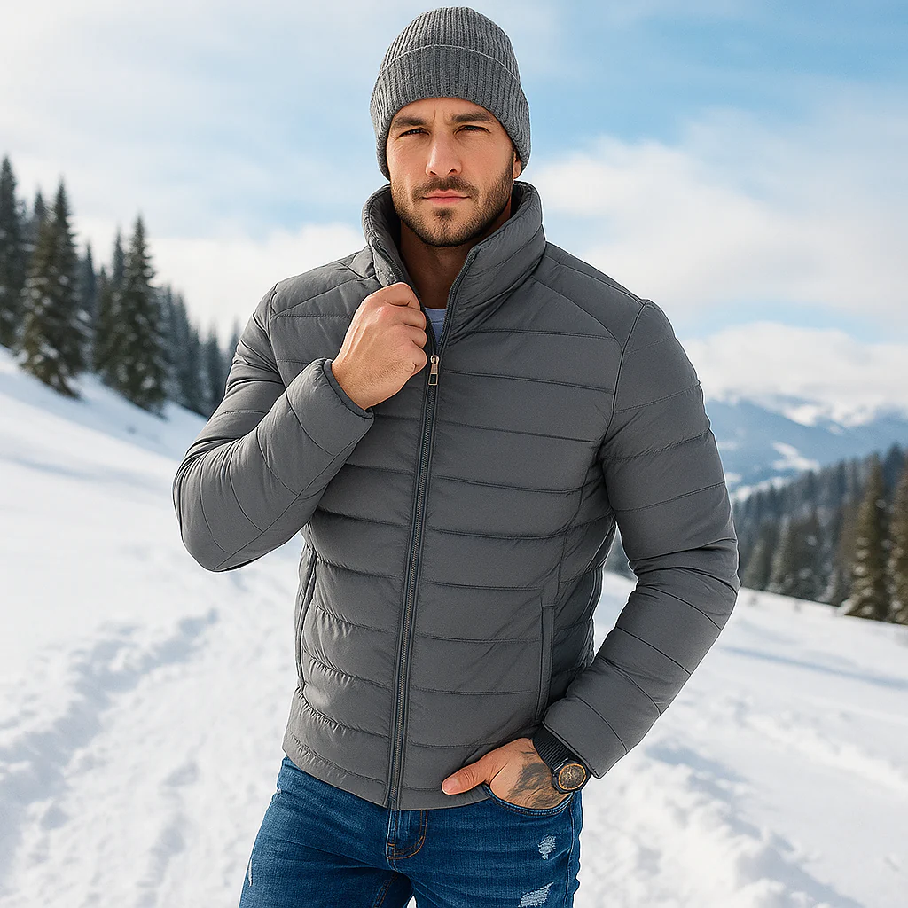 Veste Puffer Homme - Isolation Rembourrée - Col Haut - Coupe Ajustée - Image 3