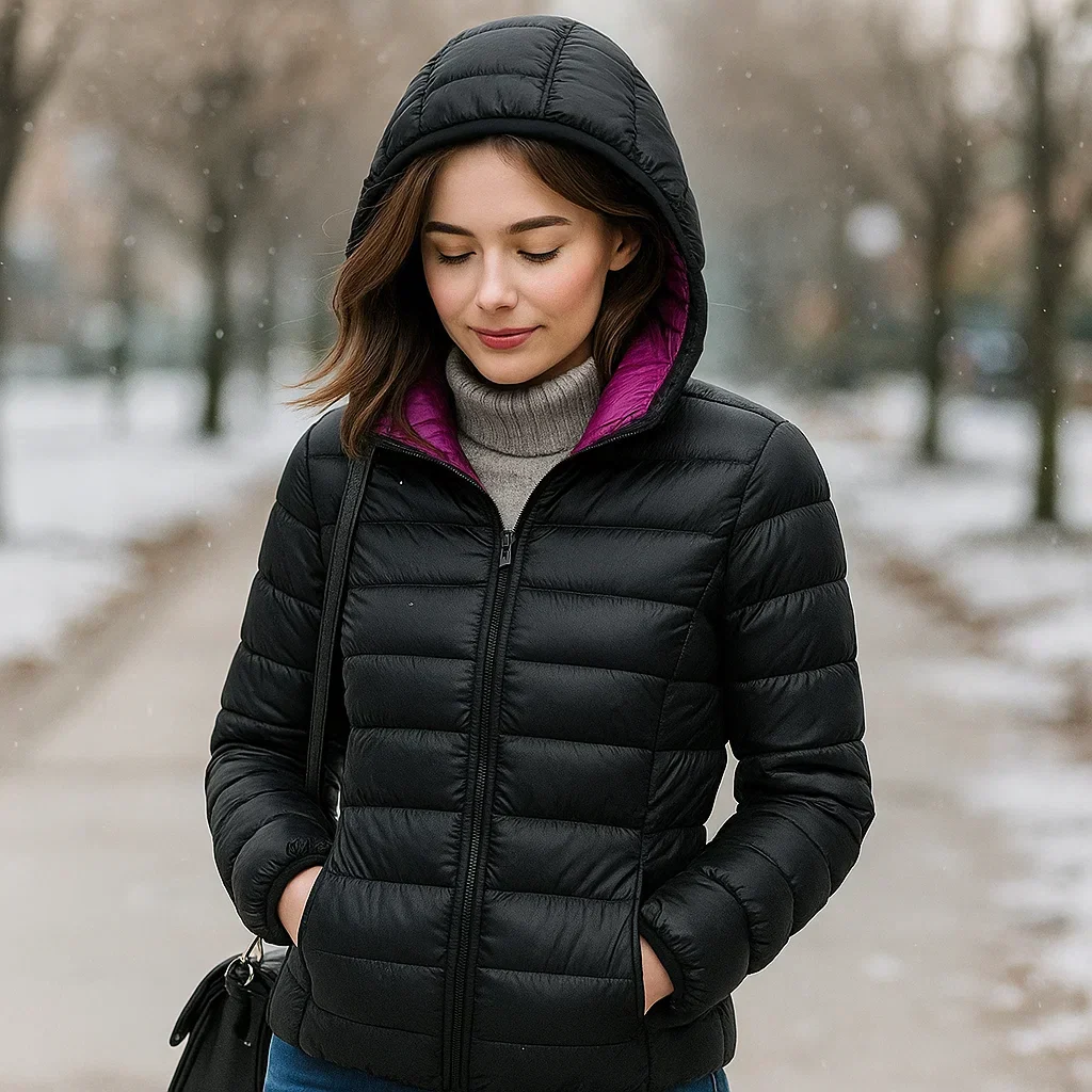 Parisfemme Doudoune Réversible Femme - 2-en-1 - Chaude - Légère - Hiver - Image 2