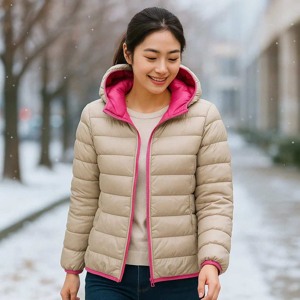 Parisfemme Doudoune Réversible Femme - 2-en-1 - Chaude - Légère - Hiver - Image 4