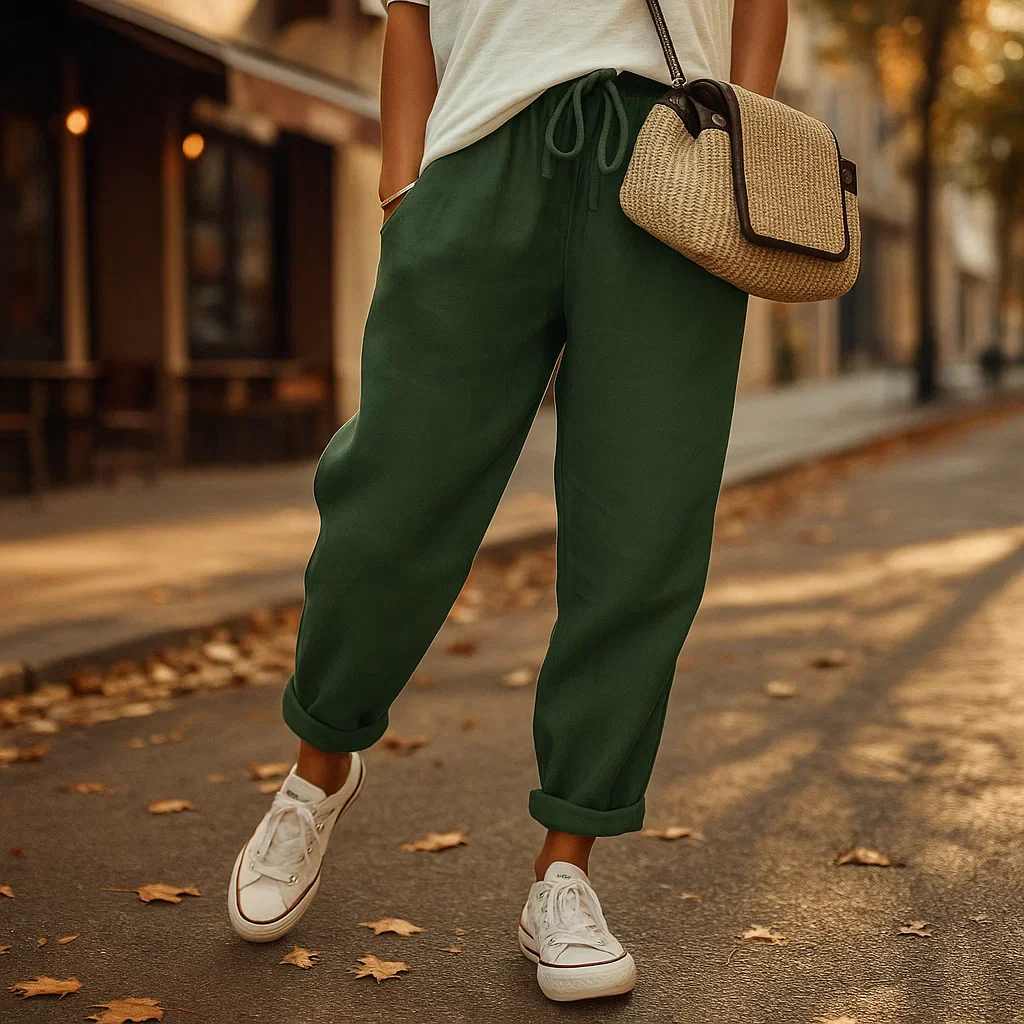 Parisfemme - Pantalons en Lin - Décontractés - Stylés - Image 3
