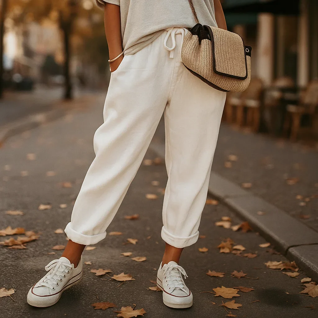 Parisfemme - Pantalons en Lin - Décontractés - Stylés - Image 5