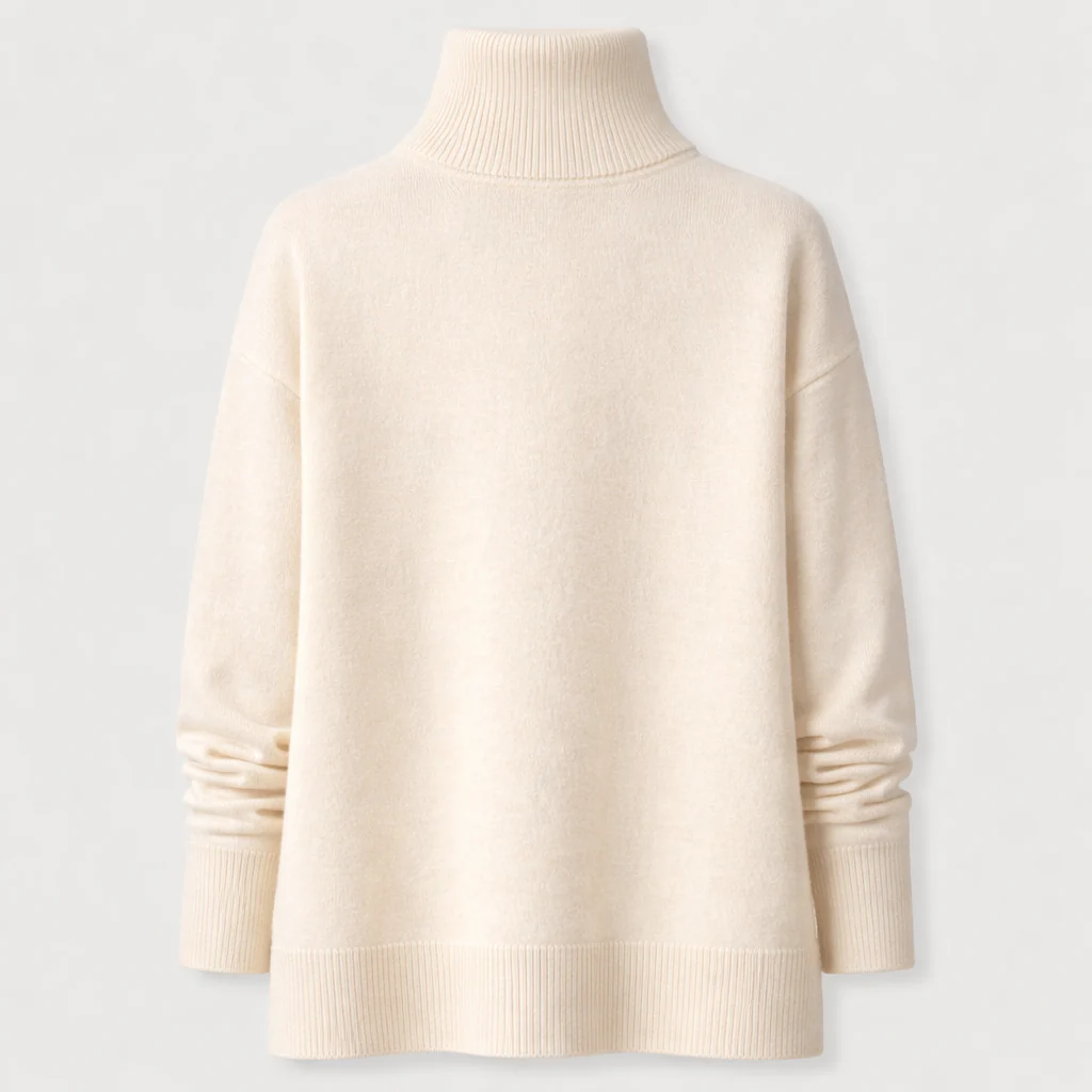 Parisfemme - Pull en cachemire - Col roulé - Maille fine - Image 5