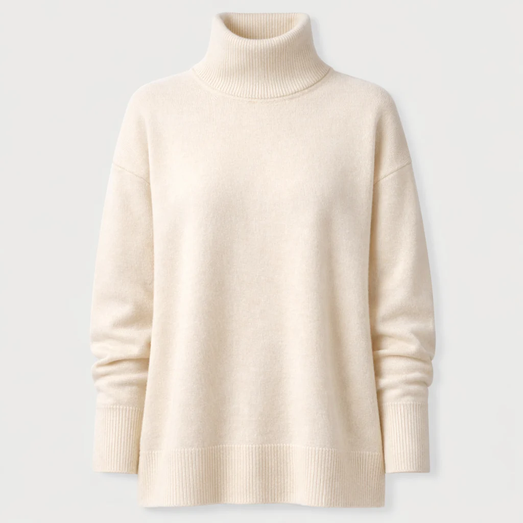 Parisfemme - Pull en cachemire - Col roulé - Maille fine - Image 6