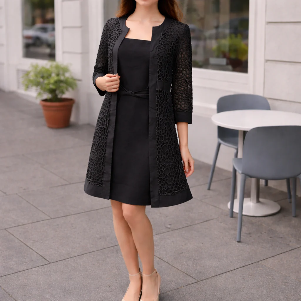Parisfemme - Robe Deux-Pièces - Dentelle Délicate - Élégante Femme