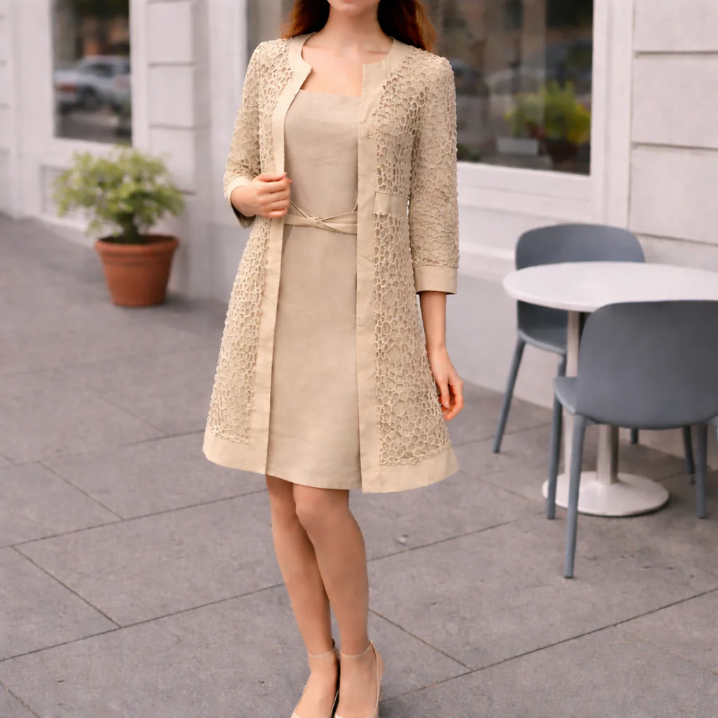 Parisfemme - Robe Deux-Pièces - Dentelle Délicate - Élégante Femme - Image 4