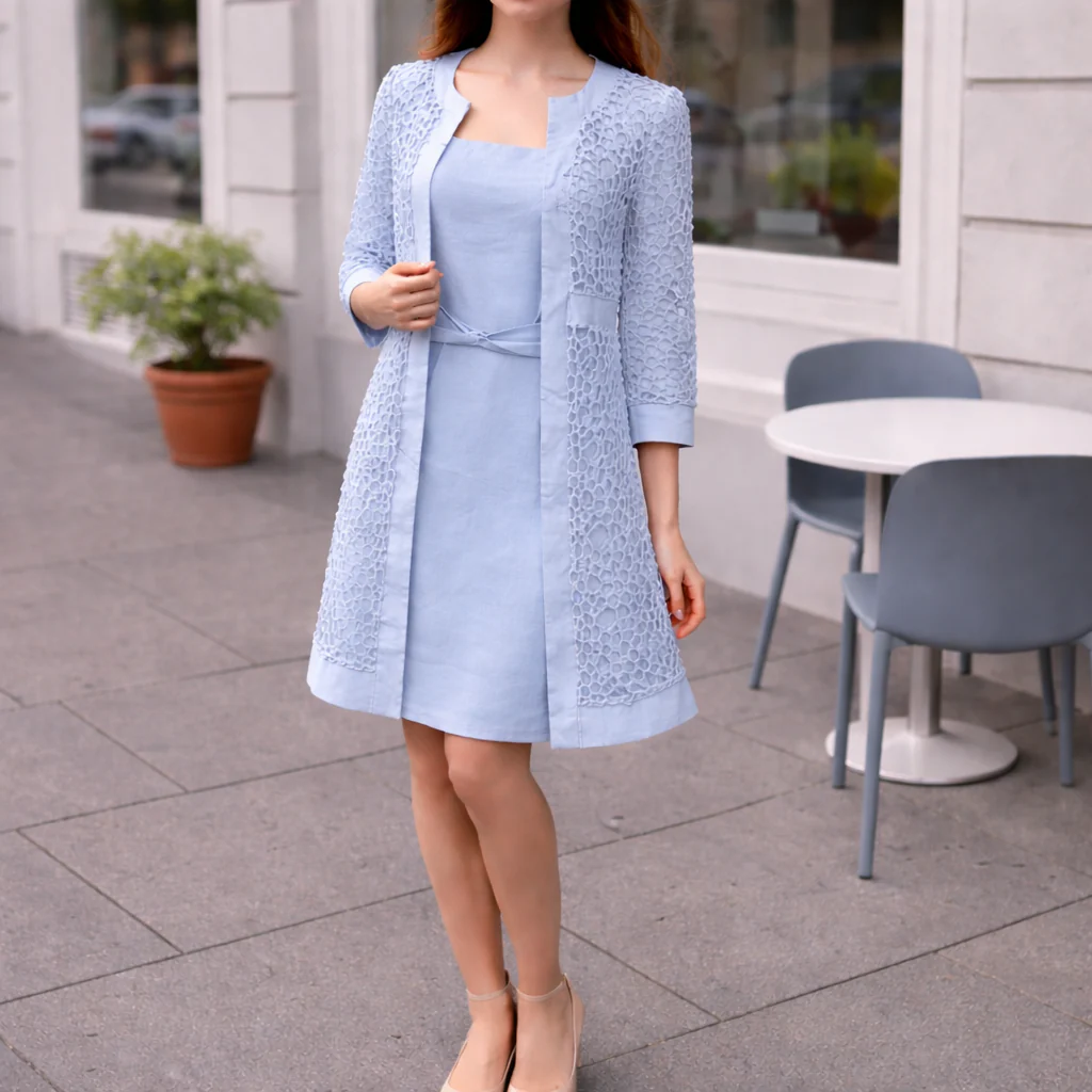 Parisfemme - Robe Deux-Pièces - Dentelle Délicate - Élégante Femme - Image 6