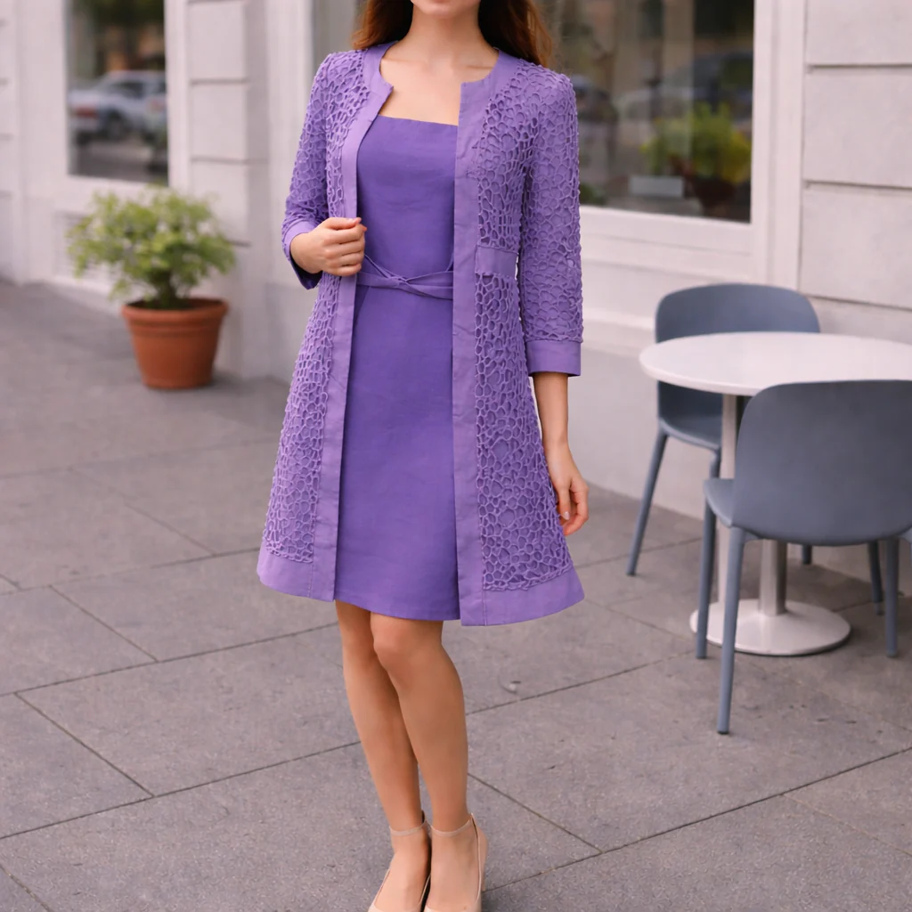 Parisfemme - Robe Deux-Pièces - Dentelle Délicate - Élégante Femme - Image 7