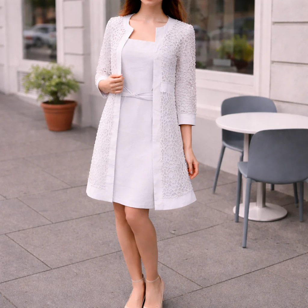 Parisfemme - Robe Deux-Pièces - Dentelle Délicate - Élégante Femme - Image 8