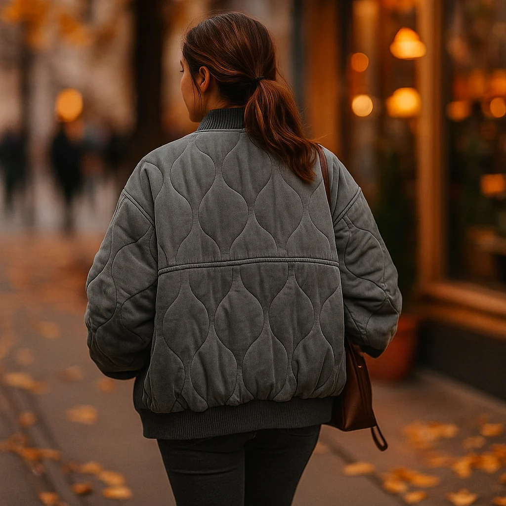 Parisfemme - Veste Bomber - Gris - Femme - Image 2