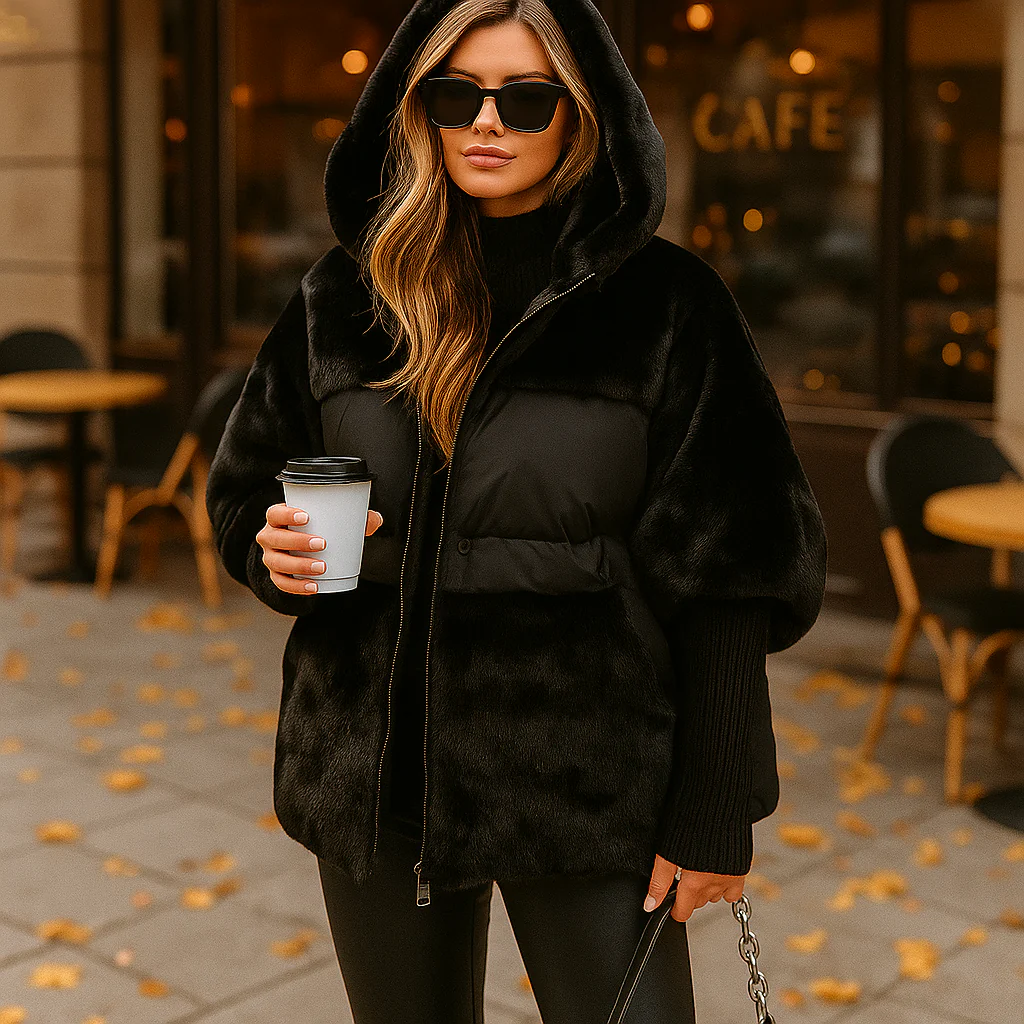 Parisfemme - Veste Bomber Moderne de Luxe - Capuche Intégrée - Image 2