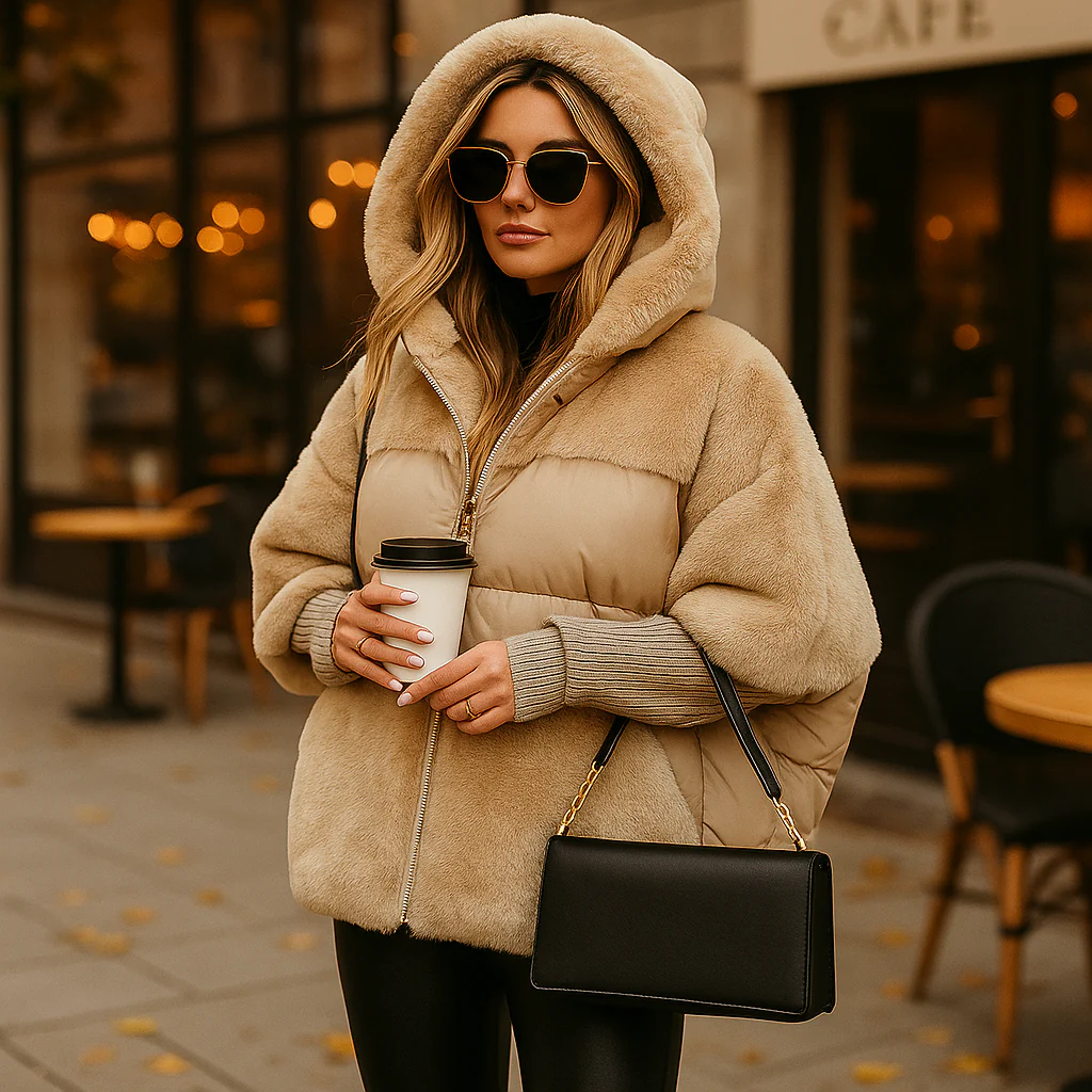 Parisfemme - Veste Bomber Moderne de Luxe - Capuche Intégrée - Image 3