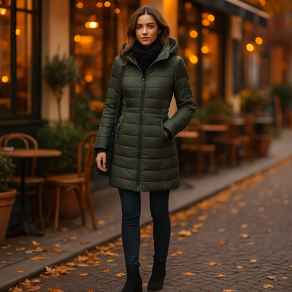 Parisfemme - Veste d'hiver en duvet femme - Capuche - Image 4