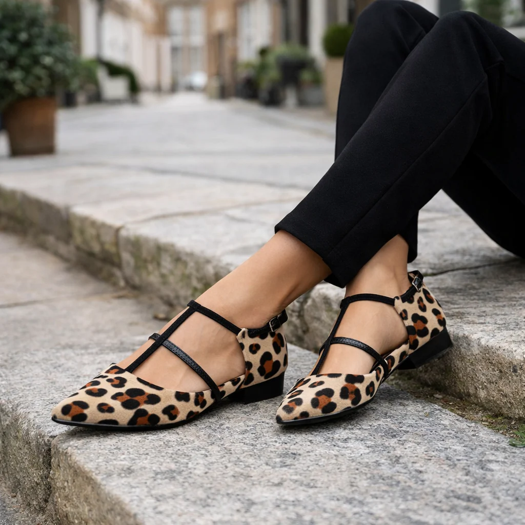 Ballerines pour femmes | Imprimé animal, sangles ajustables | Ajustement sécurisé - Image 2