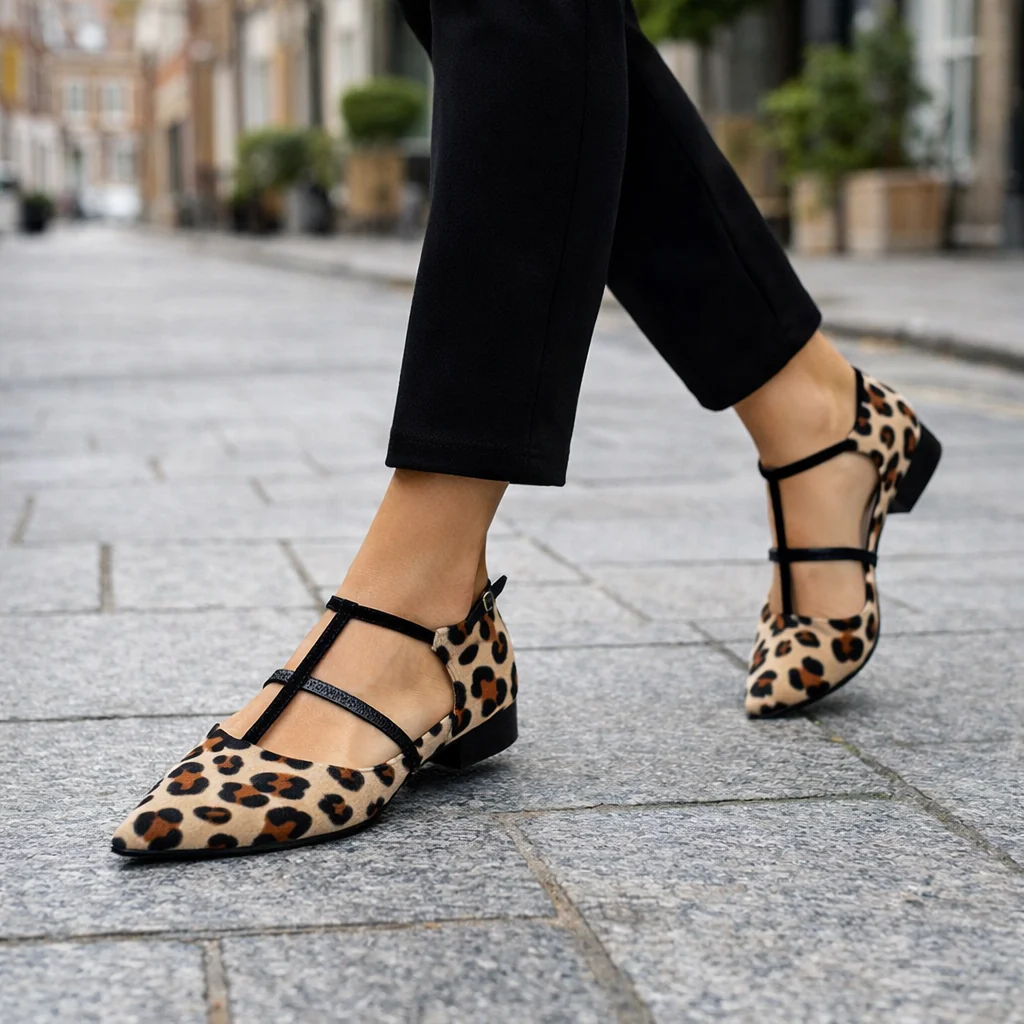 Ballerines pour femmes | Imprimé animal, sangles ajustables | Ajustement sécurisé - Image 3