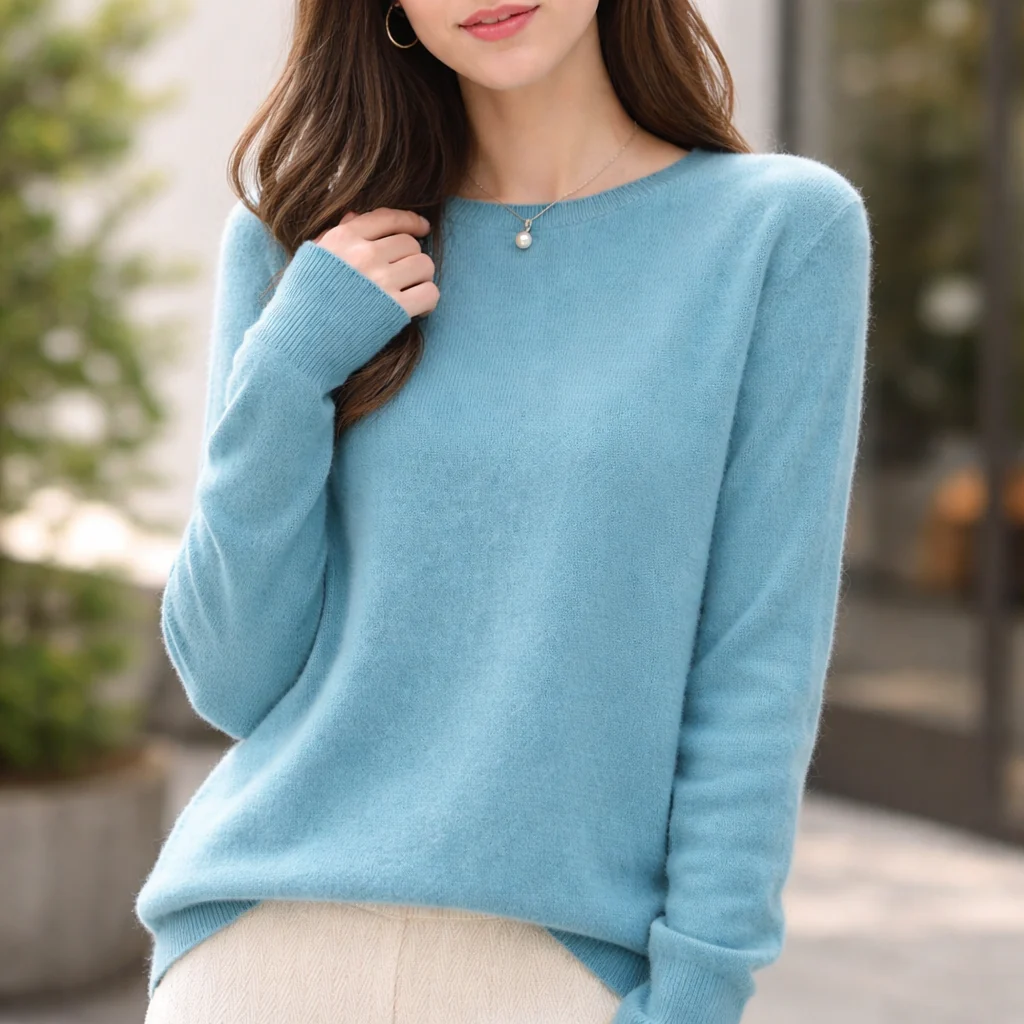 Pull Femme Cachemire | Col Rond | Tricot Léger Doux