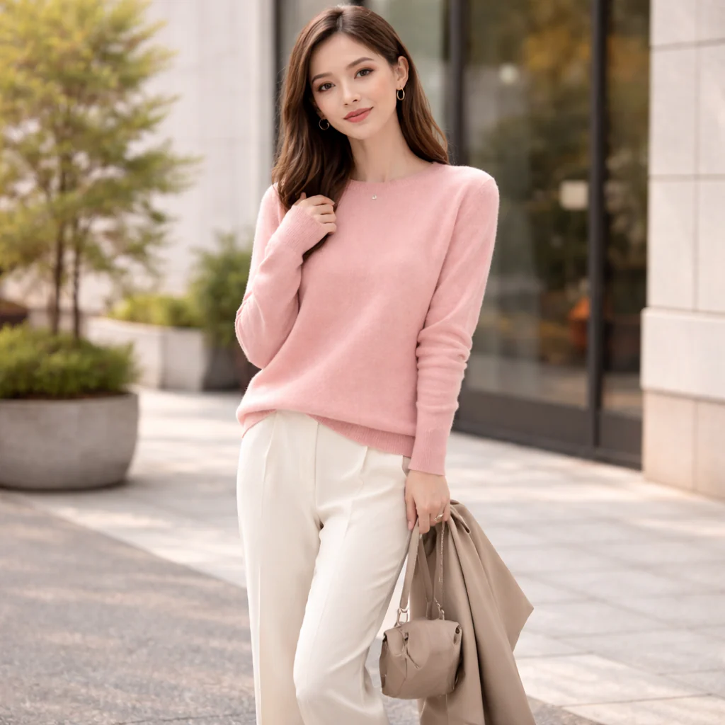 Pull Femme Cachemire | Col Rond | Tricot Léger Doux - Image 10