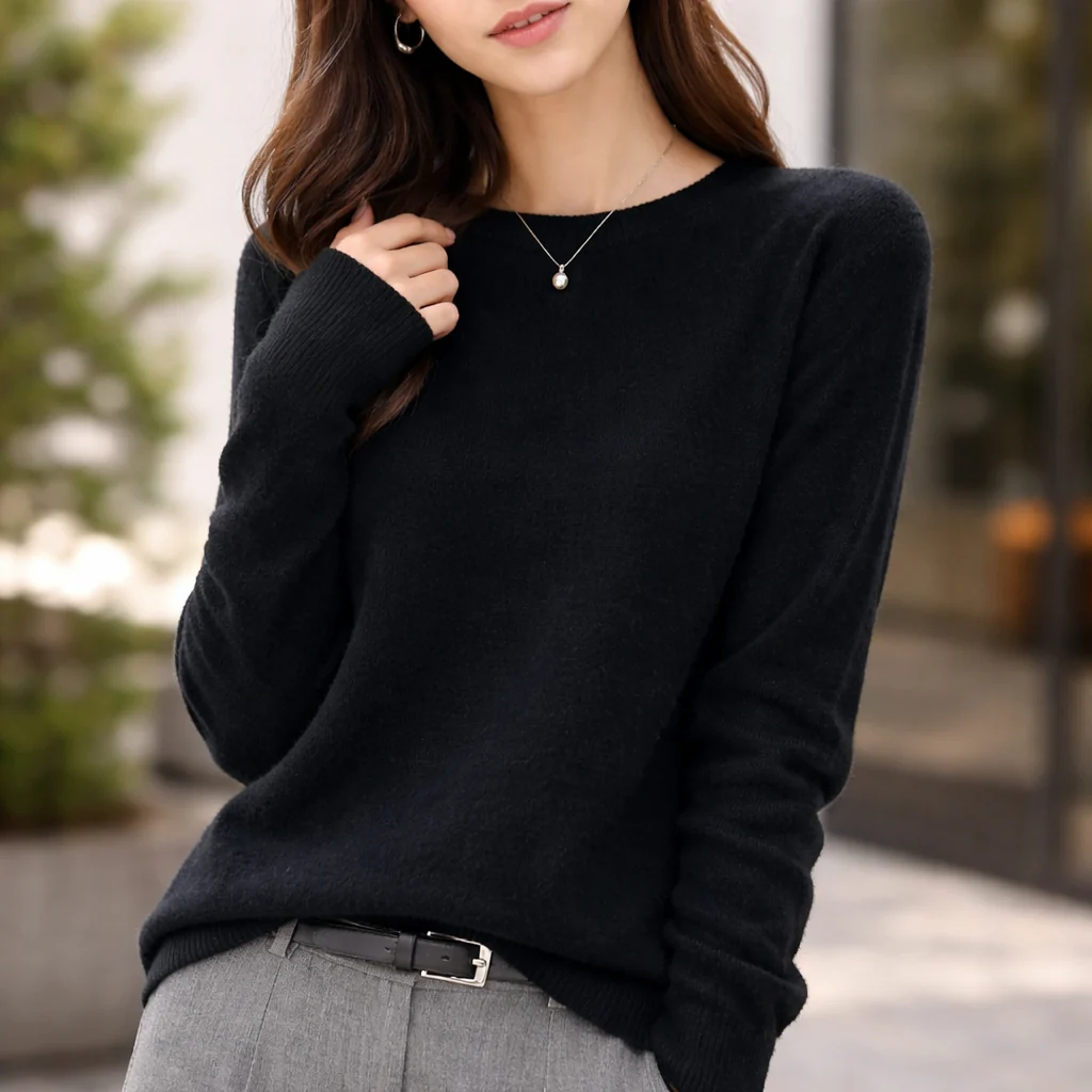 Pull Femme Cachemire | Col Rond | Tricot Léger Doux - Image 8