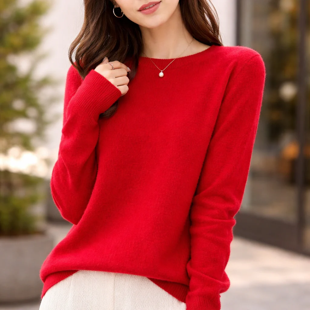 Pull Femme Cachemire | Col Rond | Tricot Léger Doux - Image 9