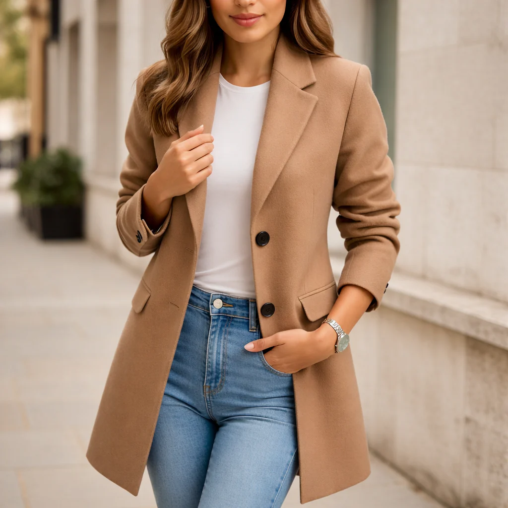 Manteau Laine Femme | Tailored Longline Hiver - Image 3