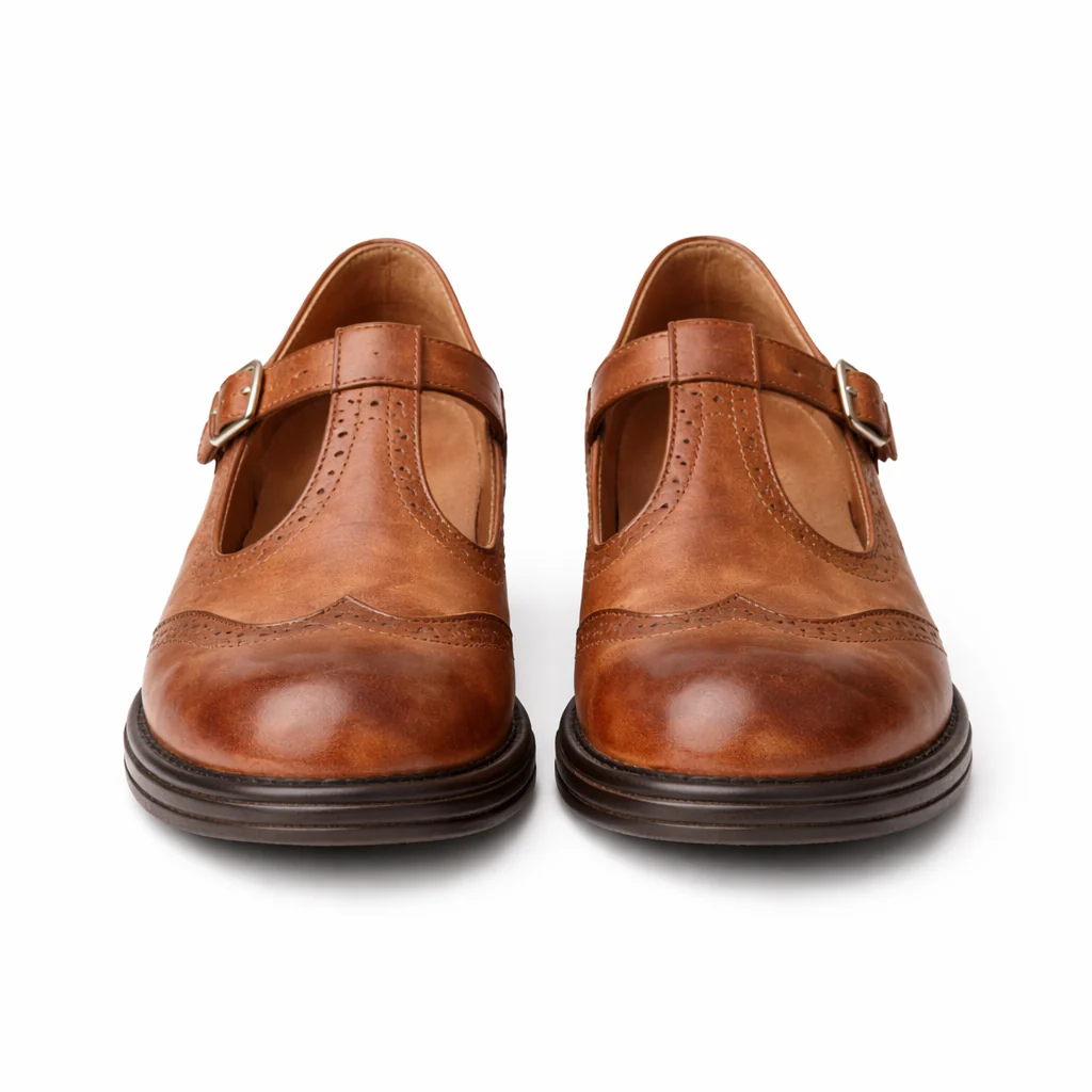 Chaussures Mary Jane pour femmes | Style Brogue en cuir | Ballerines confortables - Image 4